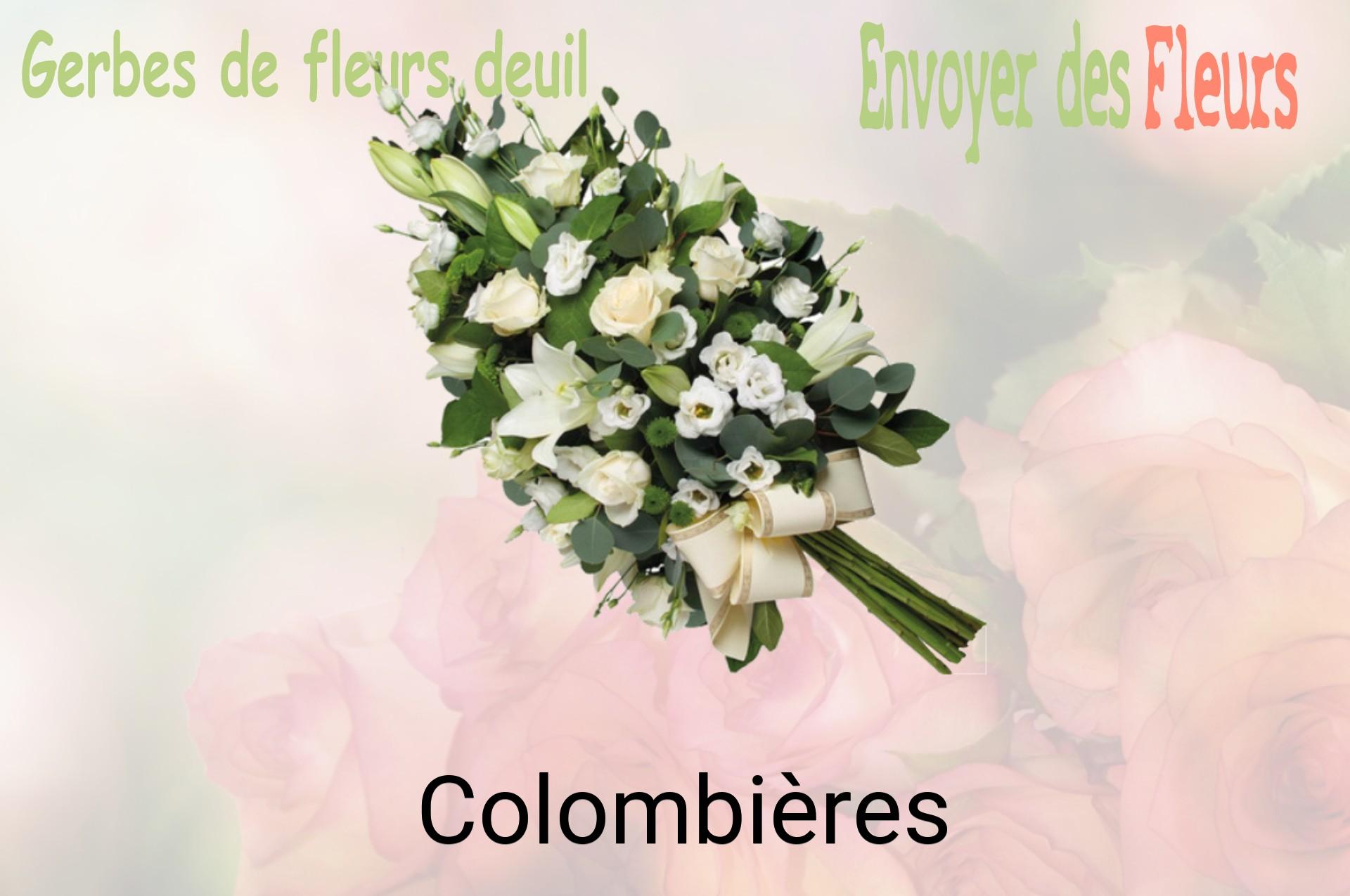 Gerbe de fleurs de deuil livrée à Colombières